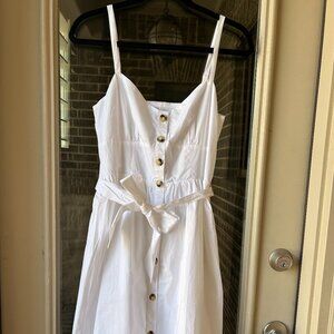 NWT J Crew White Classic Button Front Sundress Size 6